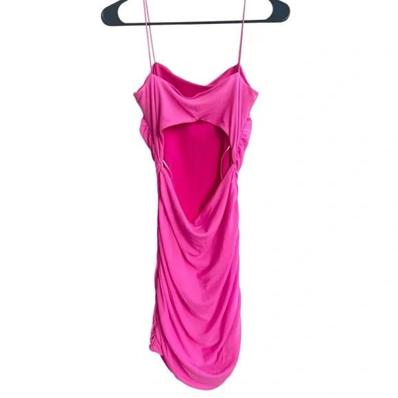 Princess Polly cinched bodycon mini dress in pink with open back, size US 6 - Picture 2 of 2